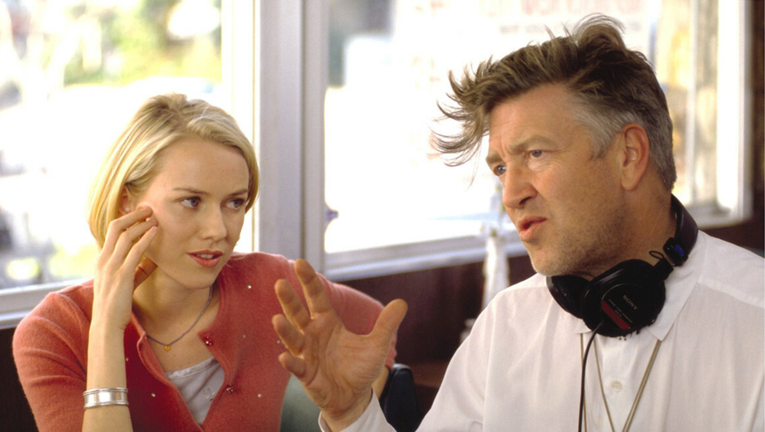 David Lynch na planie filmu "Mulholland Drive"