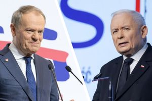 Premier Donald Tusk. Prezes PiS Jarosław Kaczyński