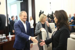 Donald Tusk i Marzena Okła-Drewnowicz