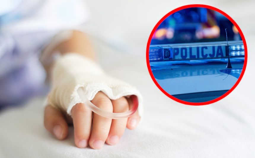 Rączka dziecka i radiowóz