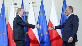 Spotkanie premiera Donalda Tuska z prezydentem i wiceprezesem Microsoft Corporation Bradem Smithem