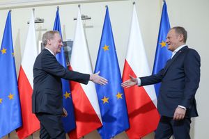 Spotkanie premiera Donalda Tuska z prezydentem i wiceprezesem Microsoft Corporation Bradem Smithem