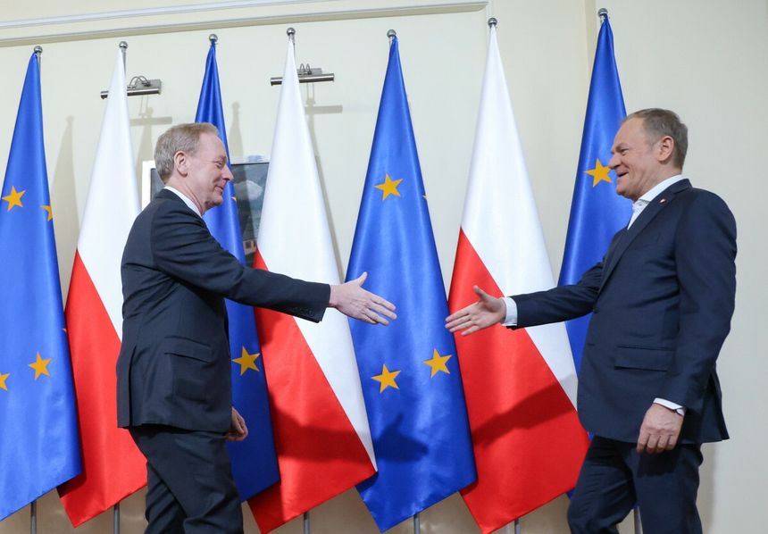 Spotkanie premiera Donalda Tuska z prezydentem i wiceprezesem Microsoft Corporation Bradem Smithem