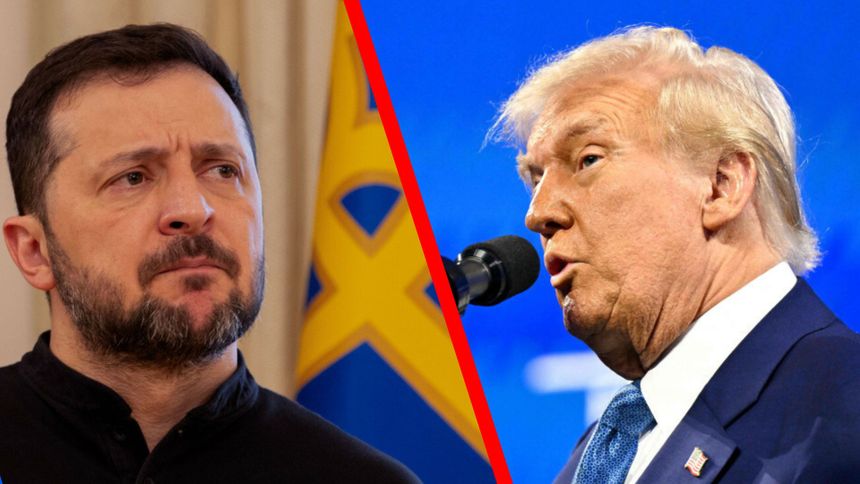 Prezydent Ukrainy Wołodymyr Zełenski. Prezydent USA Donald Trump