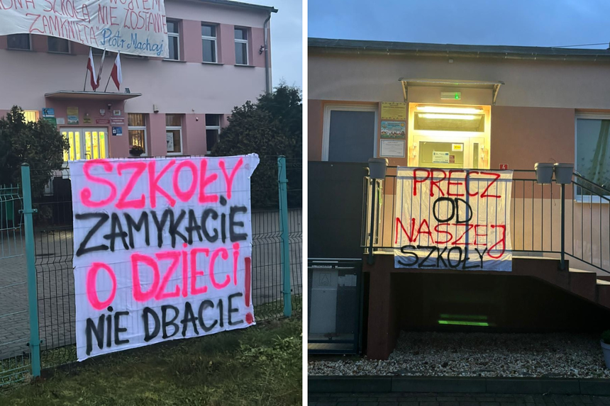 Likwidacja szkoły w Żarskiej Wsi - protest