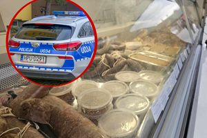 mięso w chłodni, policja