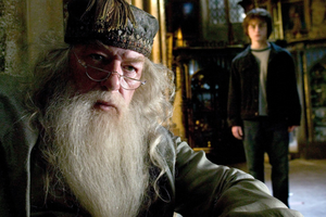 Kadr z filmu "Harry Potter" Michael Gambon, Daniel Radcliffe,