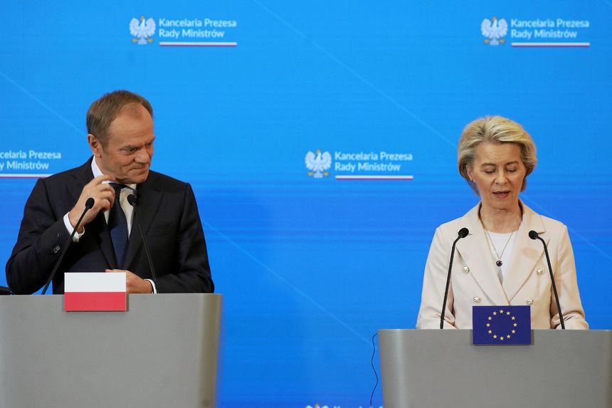 Donald Tusk , przewodniczaca Komisji Europejskiej Ursula von der Leyen 