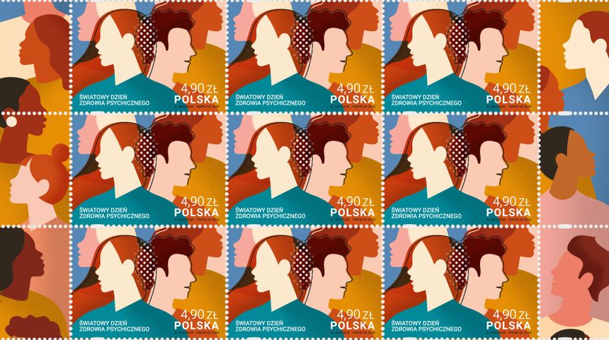 znaczek pocztowy o zdrowiu psychicznym w pracy