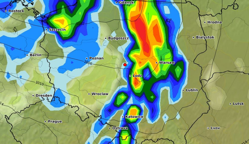 mapa pogodowa Polski na niedzielę 13.10.2024 r.