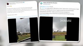 Trąba powietrzna we wsi Zakrzew k. Radomia