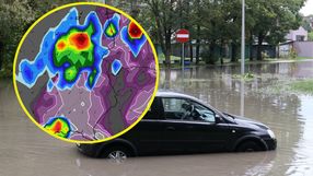 Nawałnice, auto pod wodą