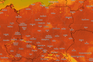 Mapa z temperaturą