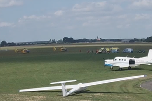 Wypadek na lotnisku w Lesznie