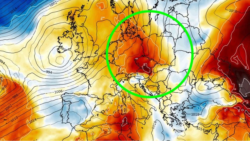 Mapa anomalii temperatury