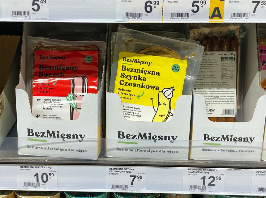 Wegańskie produkty w sklepie 