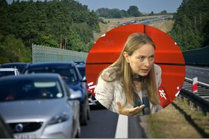 samochody na ekspresówce i Katarzyna Pełczyńska-Nałęcz
