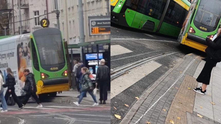 Wykolejnony tramwaj
