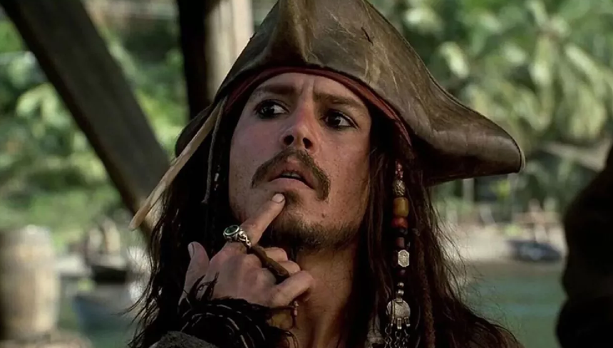 Johnny Depp jako Jack Sparrow, "Piraci z Karaibów"