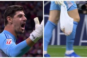 Thibaut Courtois podczas meczu z Atletico