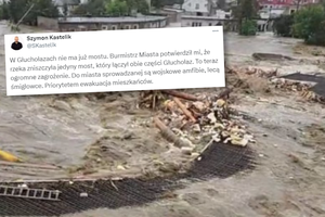 Przerwany most tymczasowy w Głuchołazach