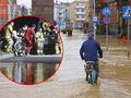 Miasto Nysa zalane po przerwaniu wałów powodziowych 
