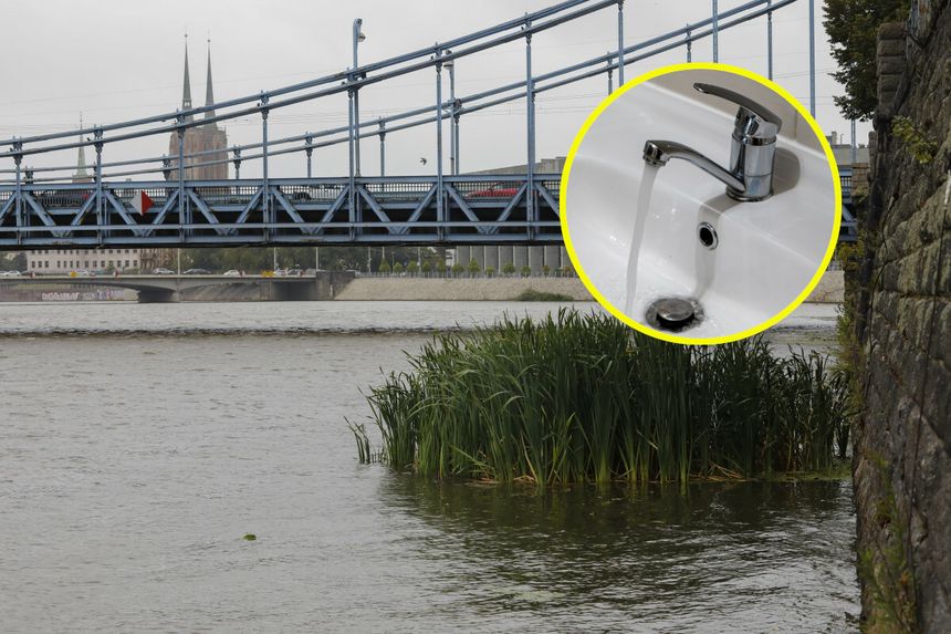 Odra we Wrocławiu i kran
