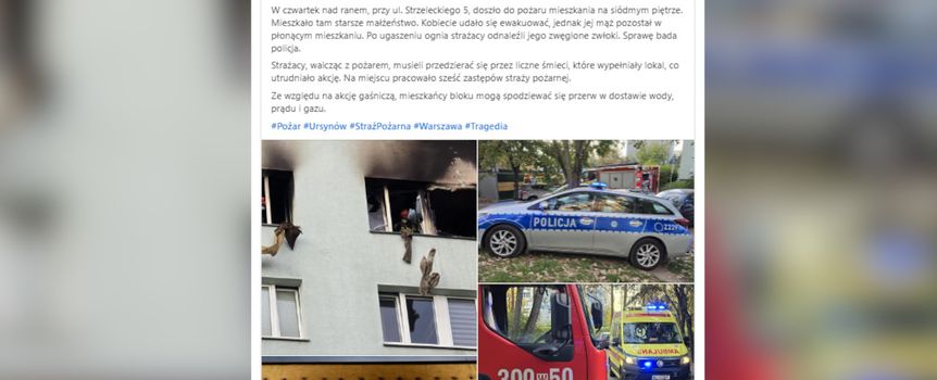 pożar na Ursynowie