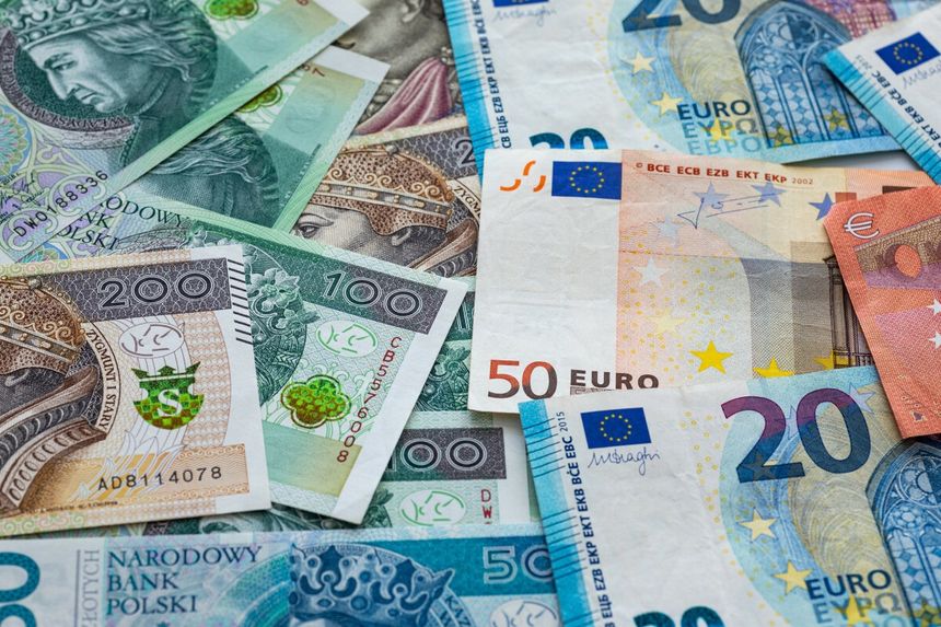 banknoty złotego i euro