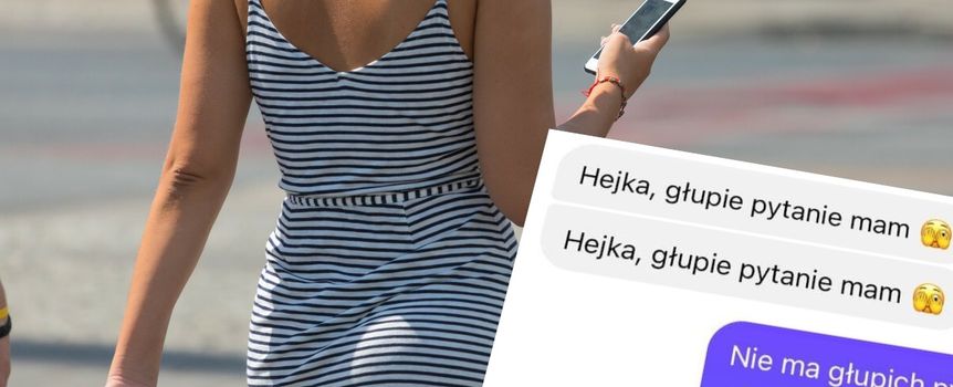 kobieta wpatrzona w telefon i komunikat od oszustów