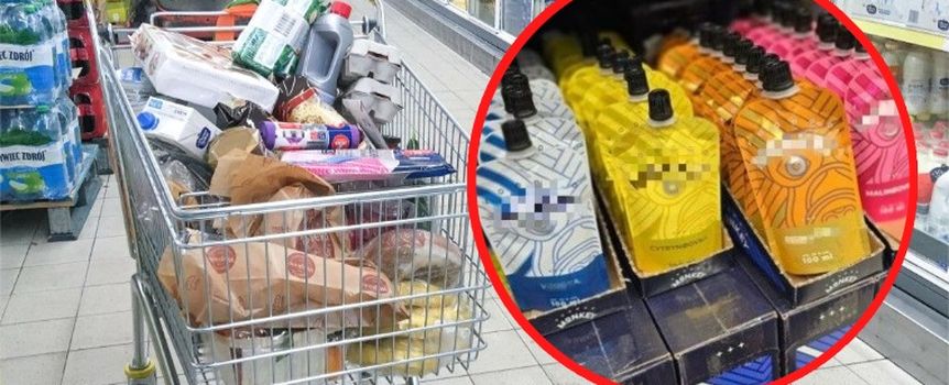 Alko-tubki w sklepie spożywczym 