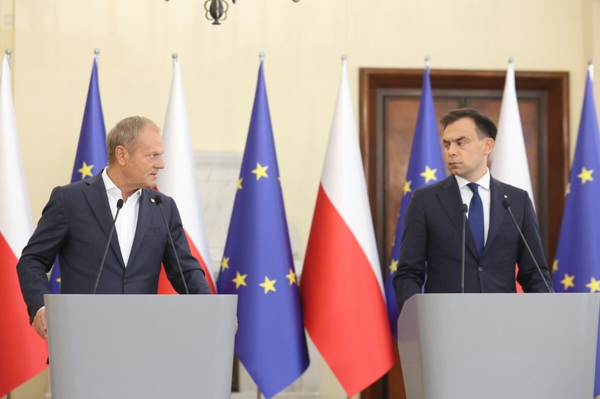 Donald Tusk i Andrzej Domański