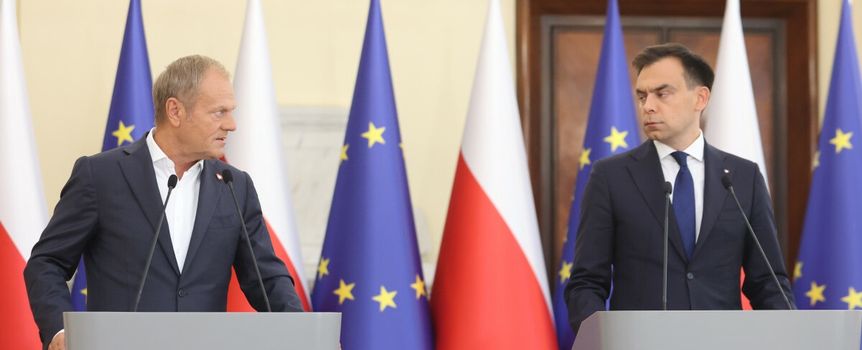 Donald Tusk i Andrzej Domański