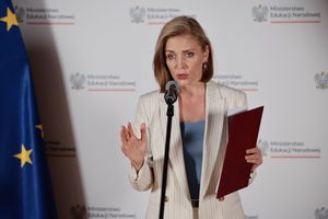 Joanna Mucha podczas konferencji prasowej