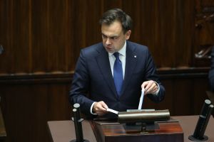 Andrzej Domański na mównicy sejmowej