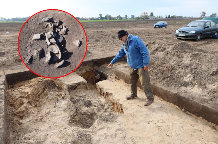 Odkrycie archeologiczne na polu