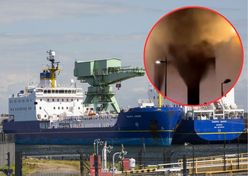 Wielki pożar stoczni produkującej okręty o napędzie atomowym