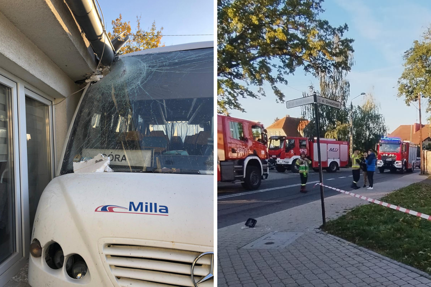 Wypadek autobusu szkolnego w Górze