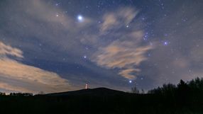 Archiwalne zdjęcie kwadrantydów, roju meteorów nad Polską - Sobotka k. Wrocławia, 3.01.2014 r.