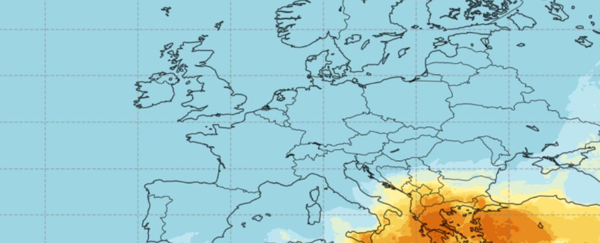 Mapa stężenia pyłu w powietrzu