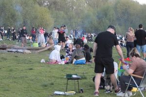 grillujący  parku podczas długiego weekendu