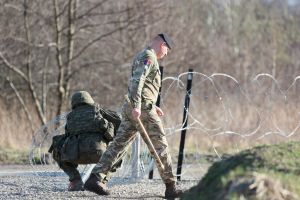 Brytyjscy żołnierze w w bazie pod Rzeszowem