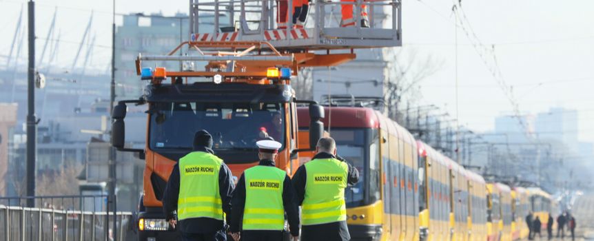 zerwana trakcja w centrum Warszawy