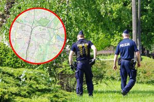 Patrol policji i mapa Poznania