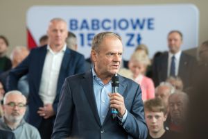 Donald Tusk mówiący o babciowym