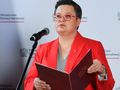 Katarzyna Lubnauer podczas konferencji prasowej