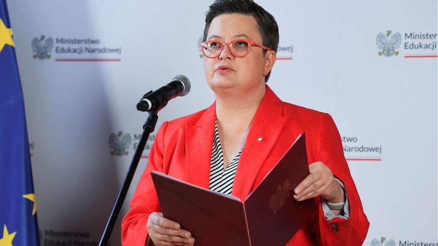 Katarzyna Lubnauer podczas konferencji prasowej
