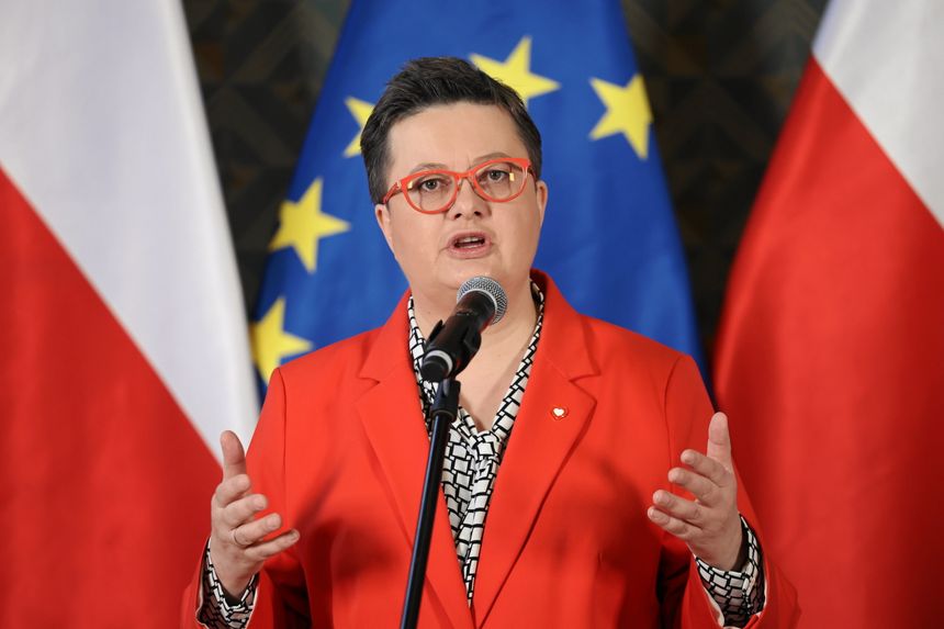 Katarzyna Lubnauer podczas konferencji prasowej