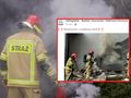 Pożar zawalenie strażacy