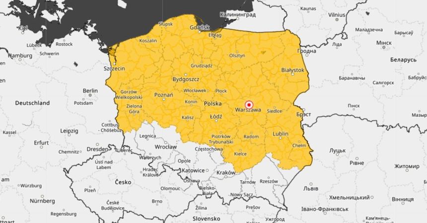 Mapa ostrzeżeń IMGW
